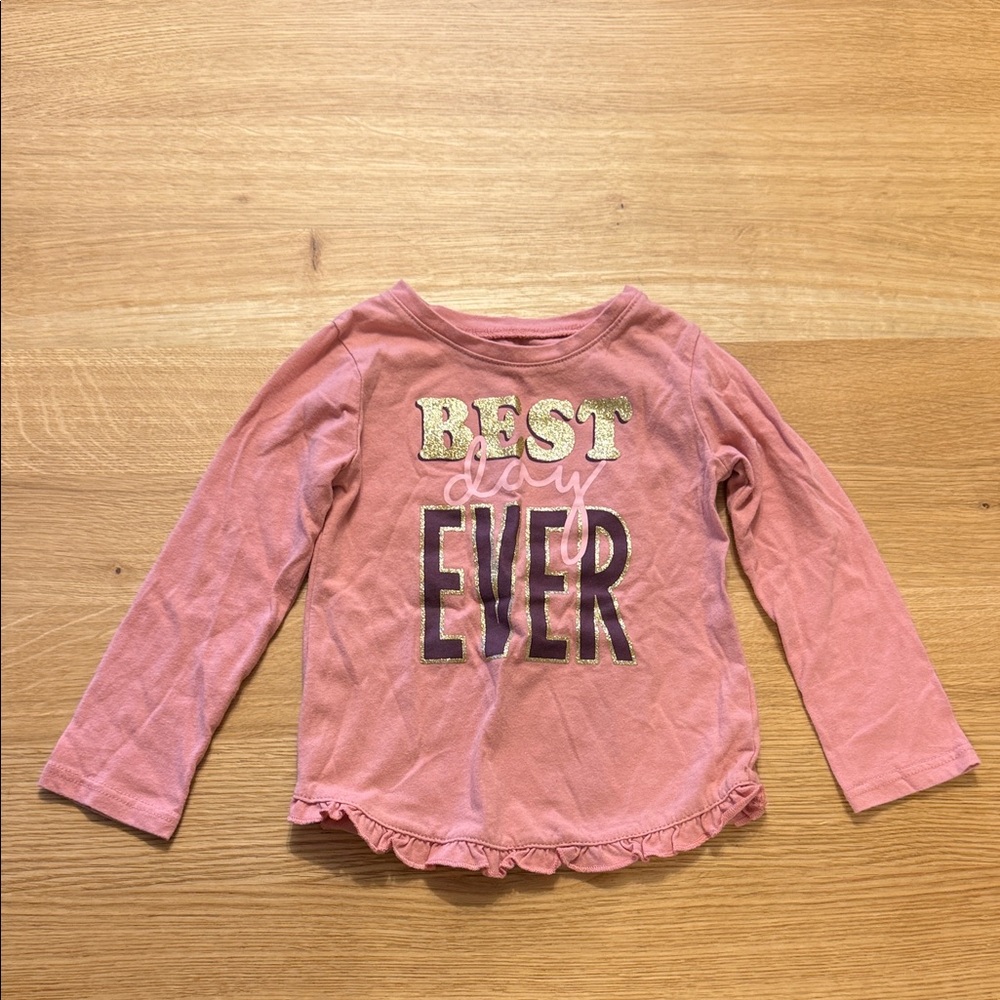 Garanimals Pink Long Sleeve Tee with 'Best Day Ever' Print